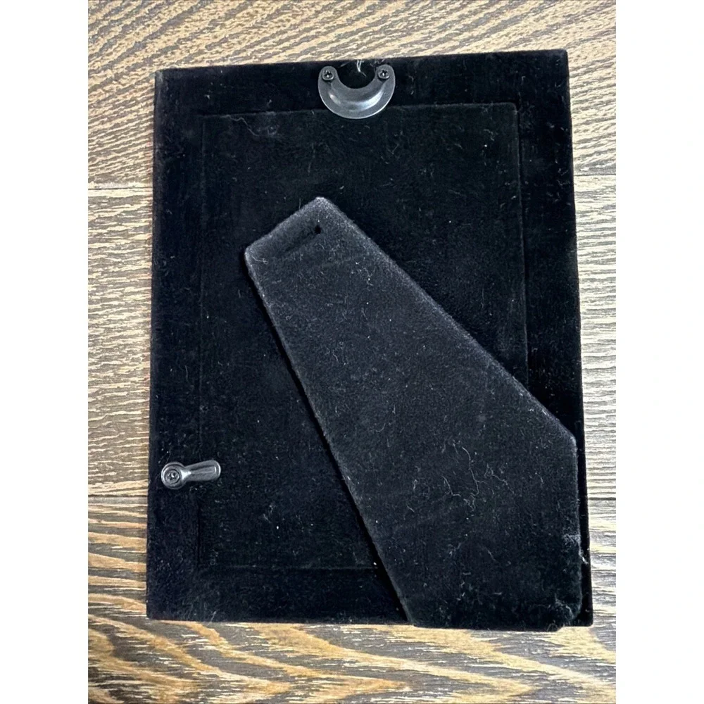 VTG Silver Plate Photo Frame 3X5 Tarnish Resistant Lacquer Coated Velvet Back